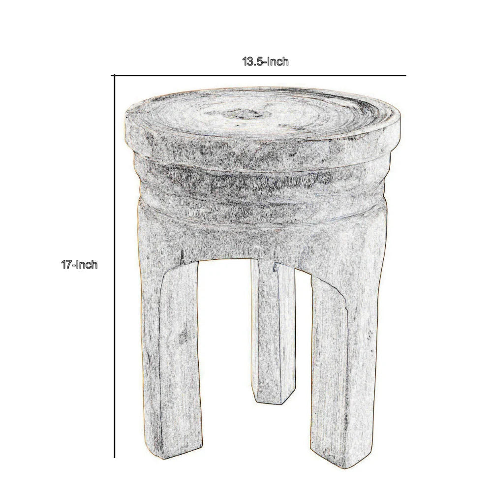 Paulownia Wood Stool Table - Elite Maison