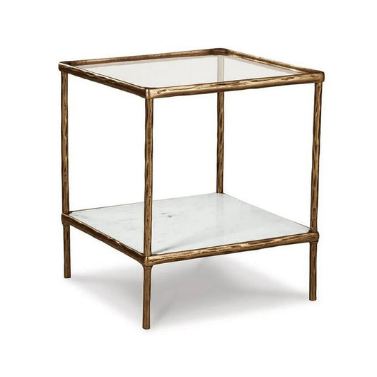 Benzara Dalie Accent Table with a round wooden top and metal legs, ideal as a stylish side or accent table in living spaces.