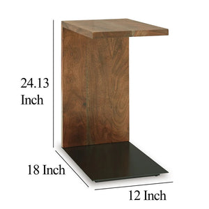 Benzara Jax C-Shaped Accent Table with sleek design, featuring a modern C-shaped frame and a smooth surface for versatile use.