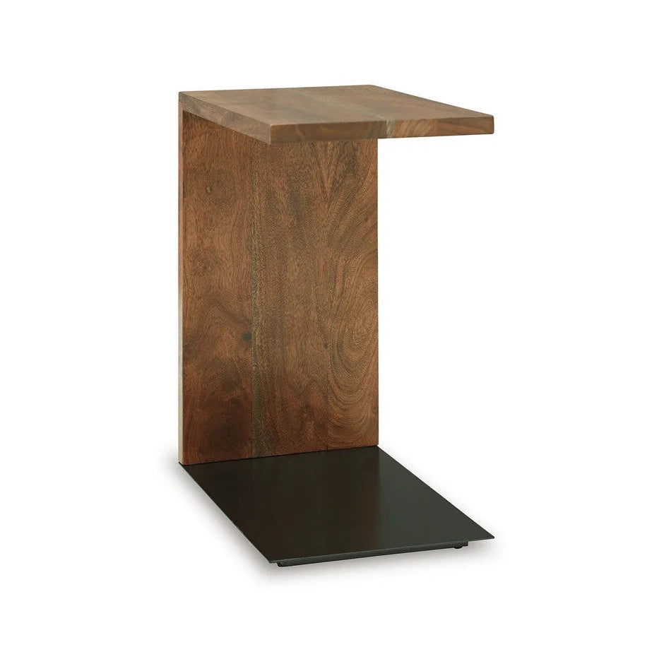 Benzara Jax C-Shaped Accent Table with sleek design, perfect for side or accent use in living rooms.