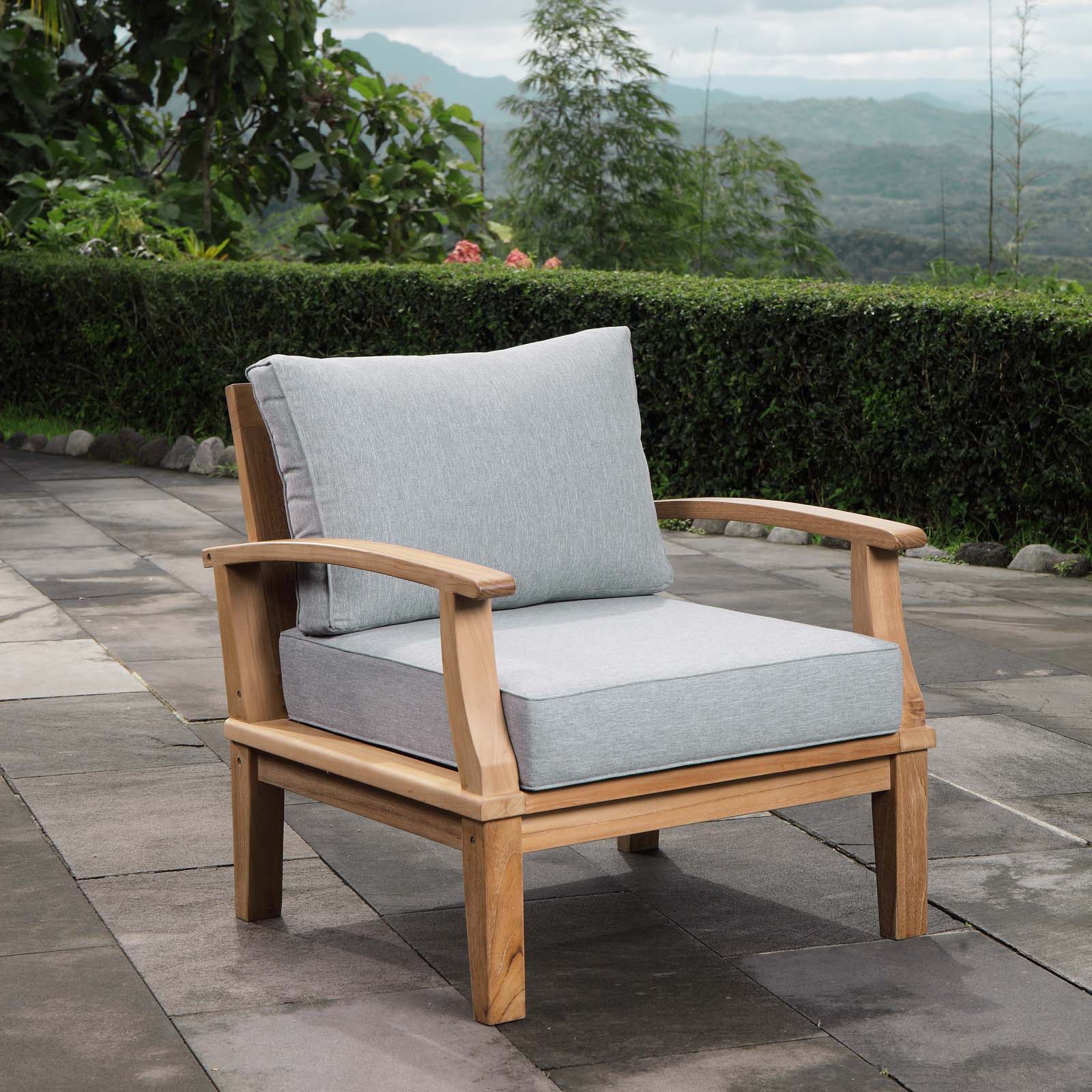 Marina Outdoor Patio Teak Armchair - Elite Maison