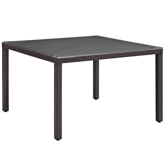 Convene 47" Square Outdoor Patio Glass Top Dining Table - Elite Maison