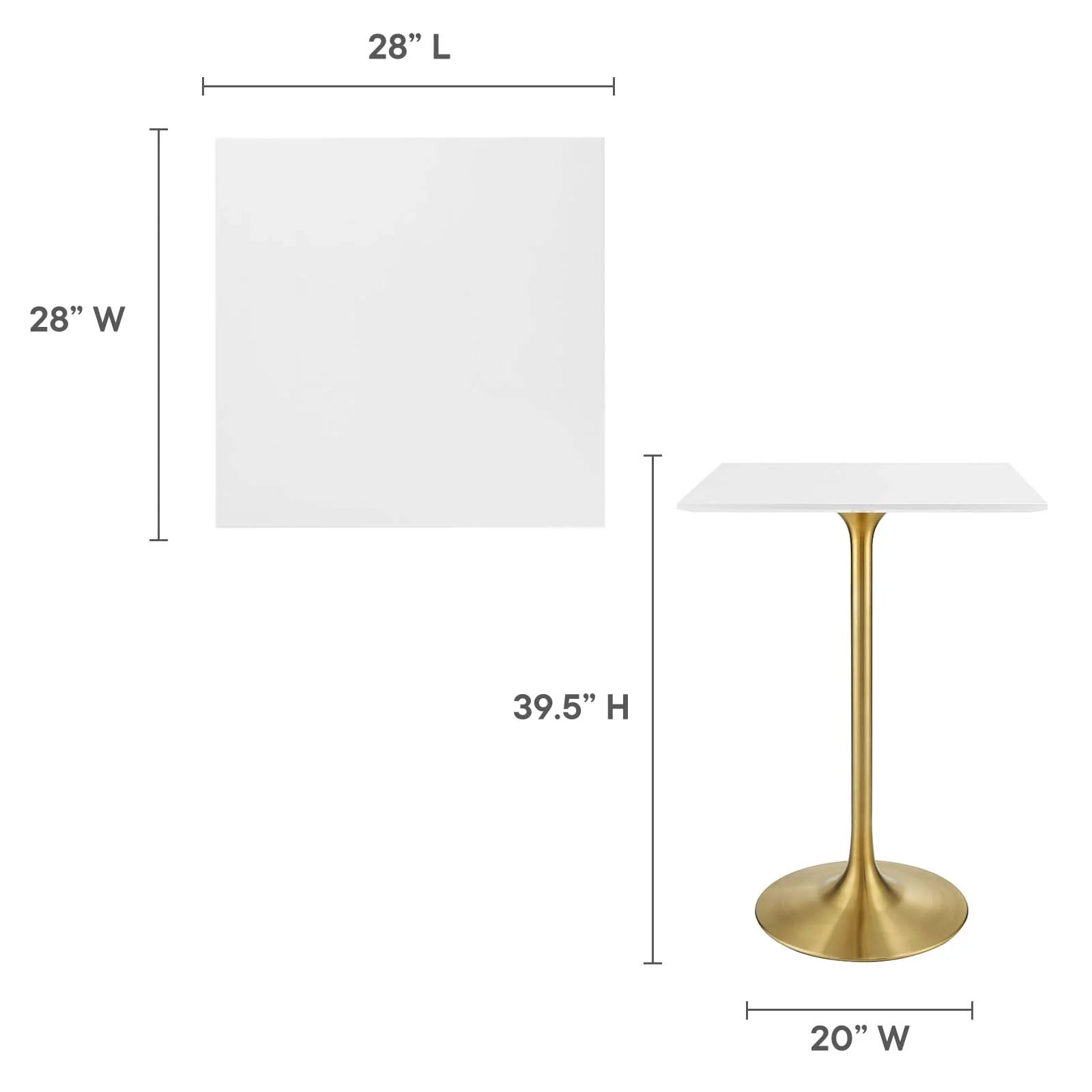Lippa 28" Square Wood Top Bar Table - Elite Maison