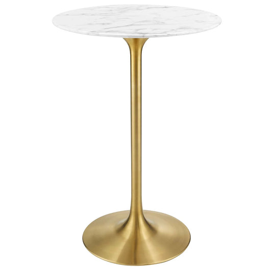 Lippa 28" Round Artificial Marble Bar Table - Elite Maison