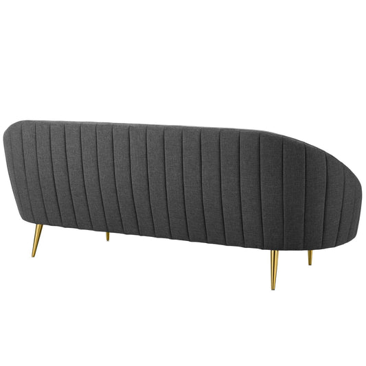 Sublime Vertical Curve Back Fabric Sofa - Elite Maison