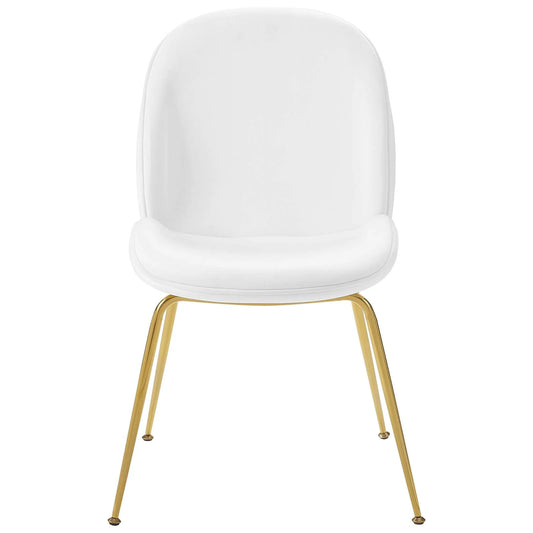 Scoop Gold Stainless Steel Leg Performance Velvet Dining Chair - Elite Maison