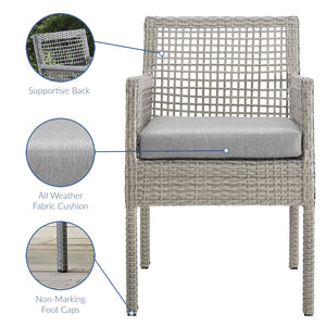 Aura Dining Armchair Outdoor Patio Wicker Rattan Set of 2 - Elite Maison