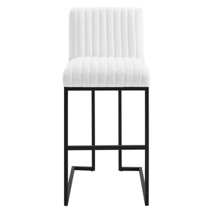 Indulge Channel Tufted Fabric Bar Stool - Elite Maison