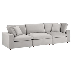 Commix Down Filled Overstuffed Performance Velvet 3-Seater Sofa - Elite Maison