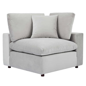 Commix Down Filled Overstuffed Performance Velvet 3-Seater Sofa