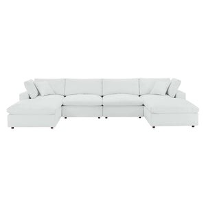 Commix Down Filled Overstuffed Vegan Leather 6-Piece Sectional Sofa - Elite Maison