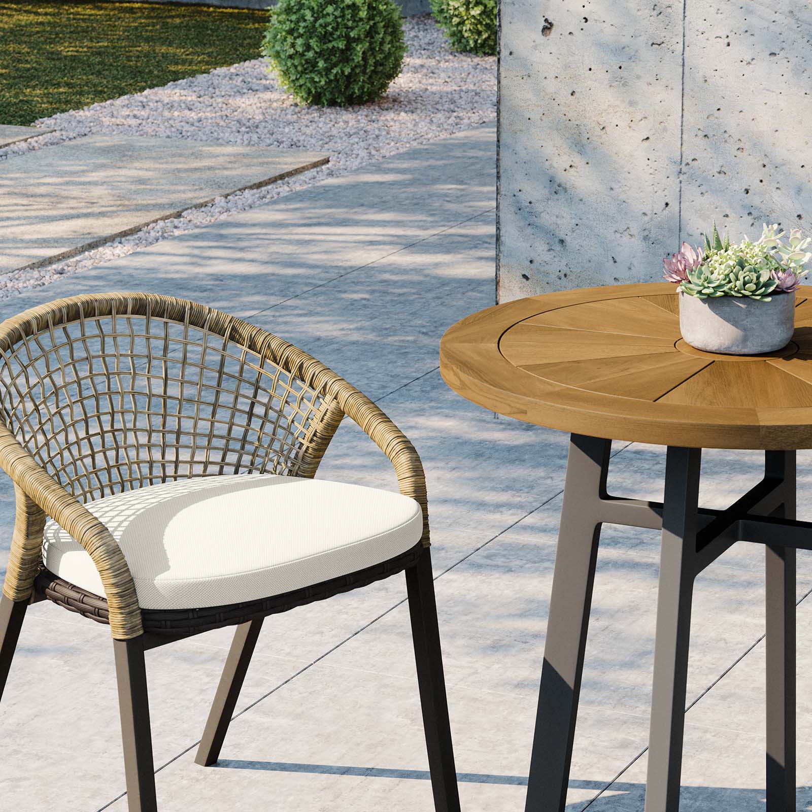 Meadow 3-Piece Outdoor Patio Dining Set - Elite Maison