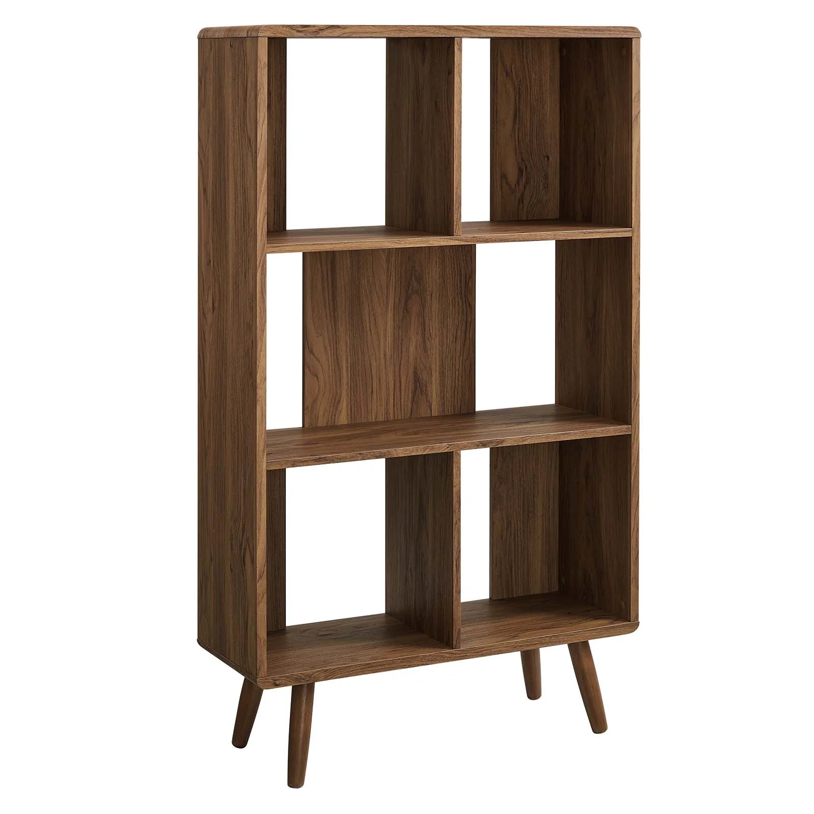 Transmit 5 Shelf Wood Grain Bookcase - Elite Maison