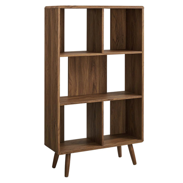 Transmit 5 Shelf Wood Grain Bookcase | Elite Maison