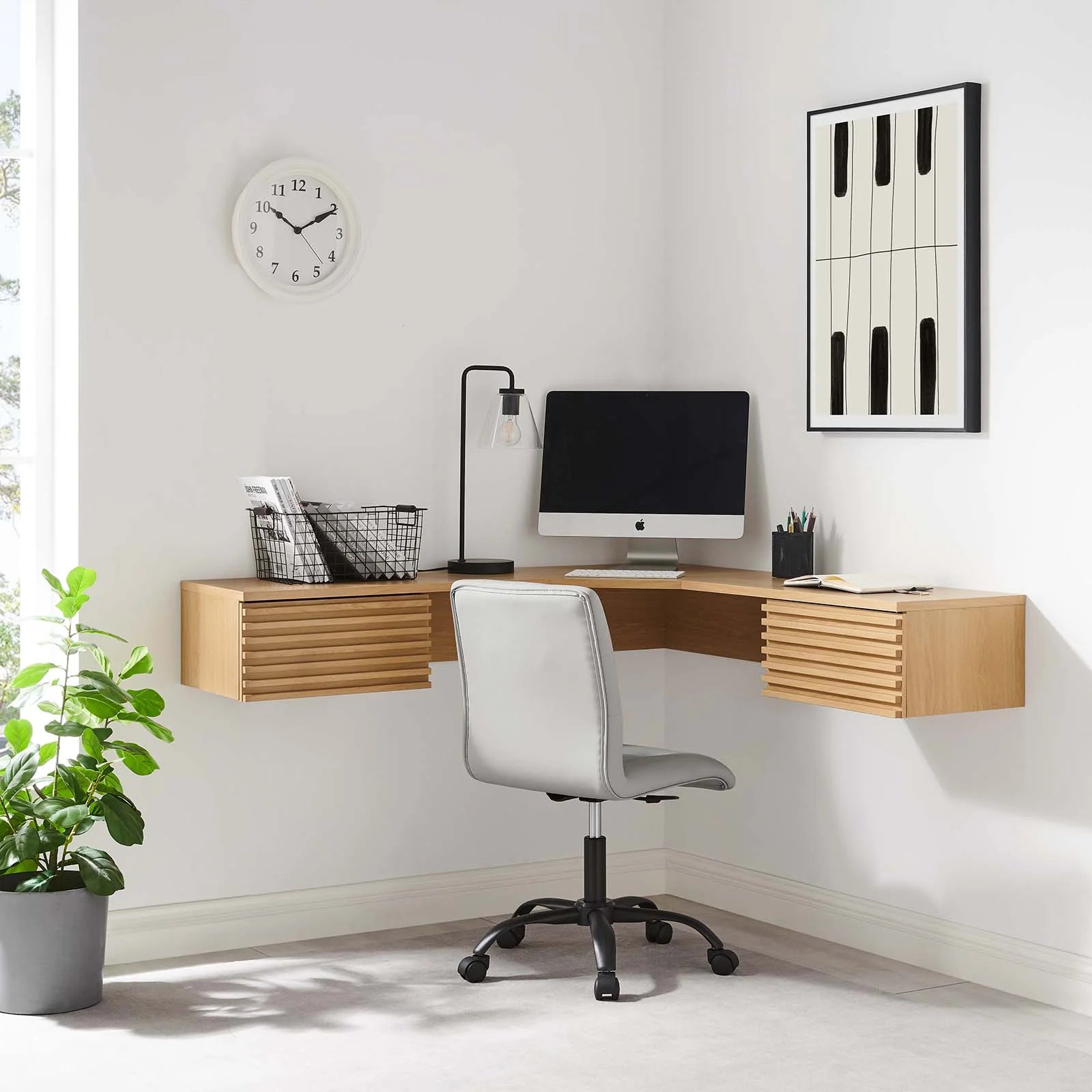 Render Wall Mount Corner Office Desk