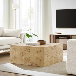 Cosmos Square Burl Wood Coffee Table - Elite Maison