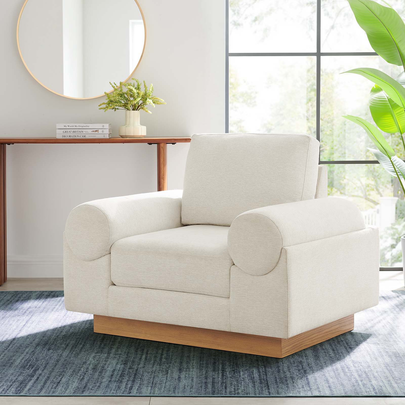 Oasis Upholstered Fabric Armchair - Elite Maison
