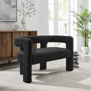 Kayla Boucle Upholstered Loveseat - Elite Maison