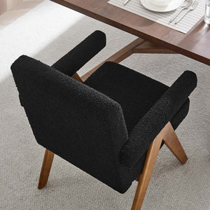 Lyra Boucle Fabric Dining Room Chair - Set of 2 - Elite Maison