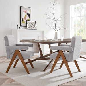 Lyra Boucle Fabric Dining Room Chair - Set of 2 - Elite Maison