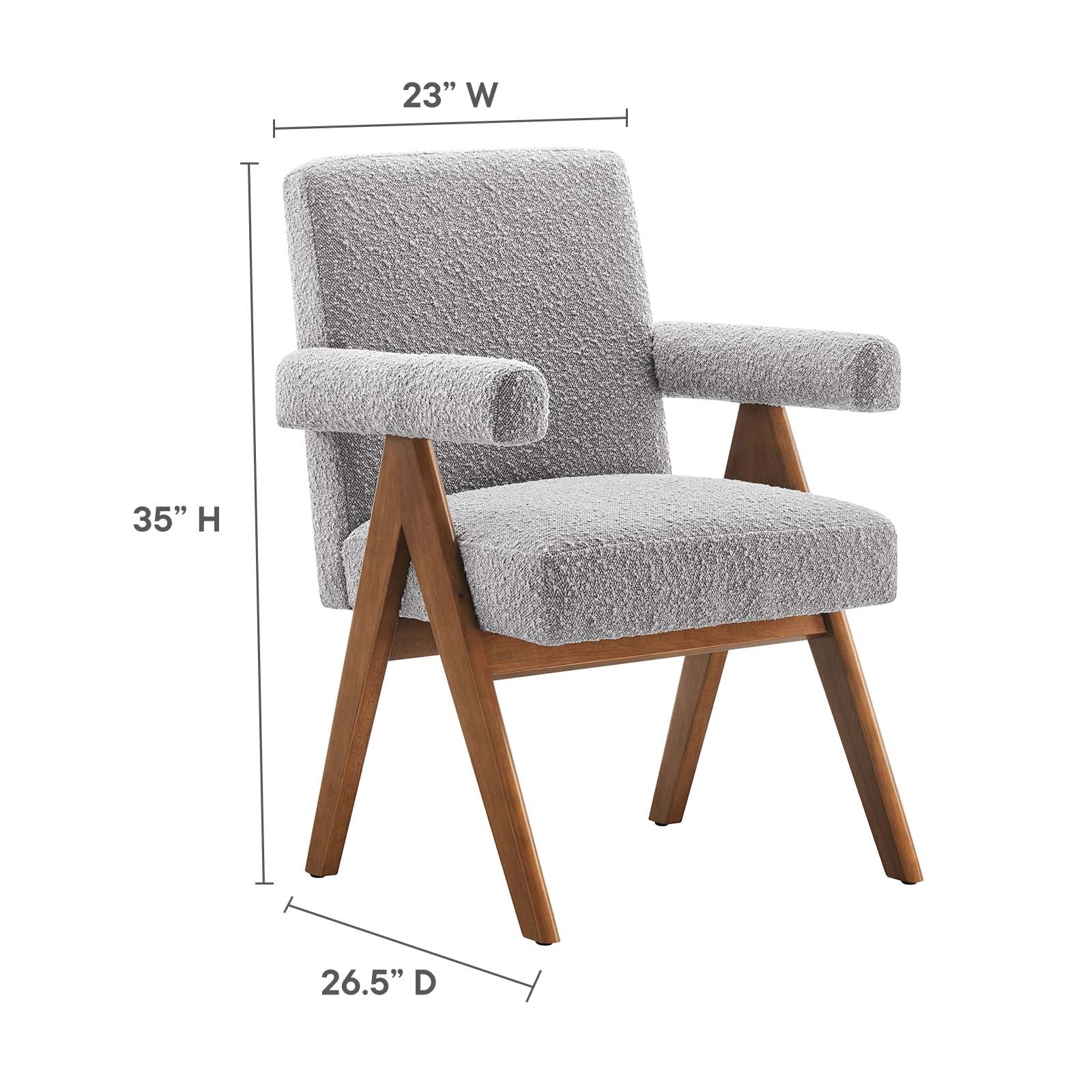 Lyra Boucle Fabric Dining Room Chair - Set of 2 - Elite Maison