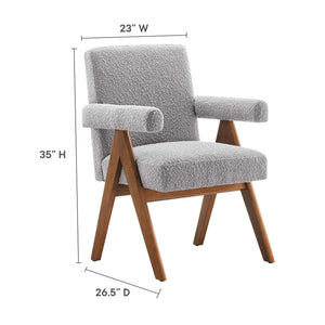 Lyra Boucle Fabric Dining Room Chair - Set of 2 - Elite Maison