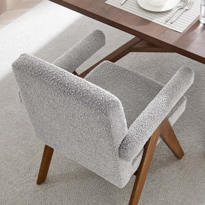 Lyra Boucle Fabric Dining Room Chair - Set of 2 - Elite Maison