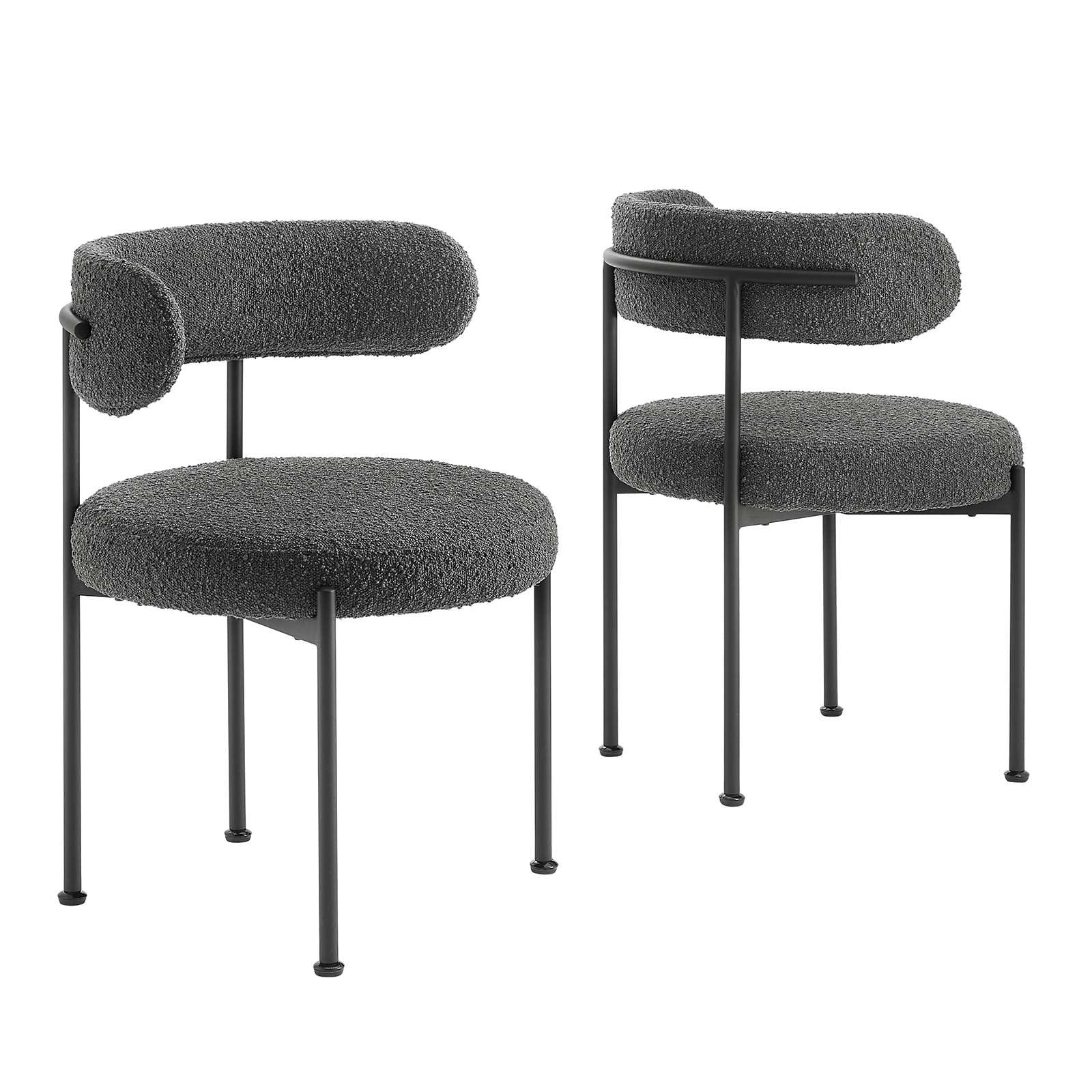 Albie Boucle Fabric Dining Chairs - Set of 2 - Elite Maison