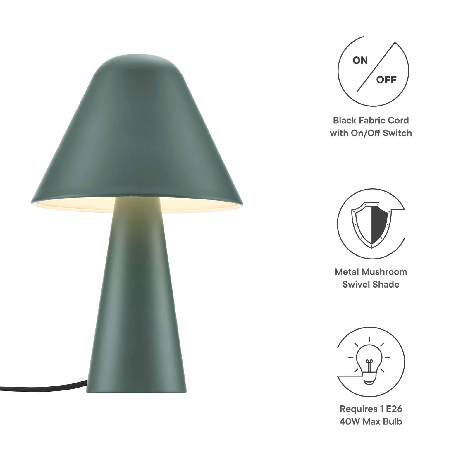 Jovial Metal Mushroom Table Lamp - Elite Maison