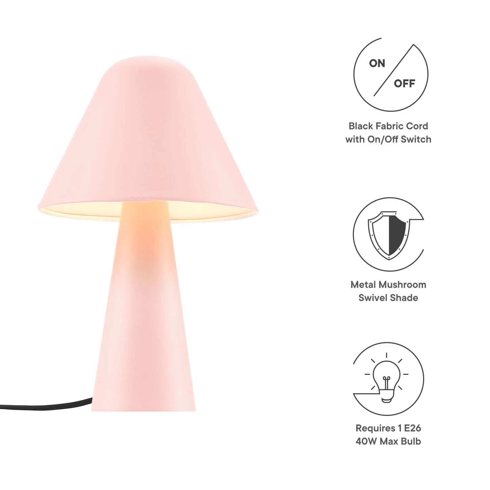 Jovial Metal Mushroom Table Lamp - Elite Maison