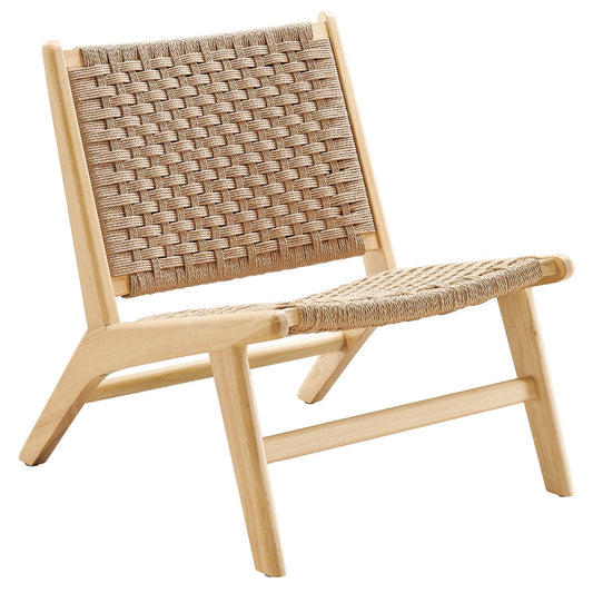 Saoirse Woven Rope Wood Accent Lounge Chair - Elite Maison