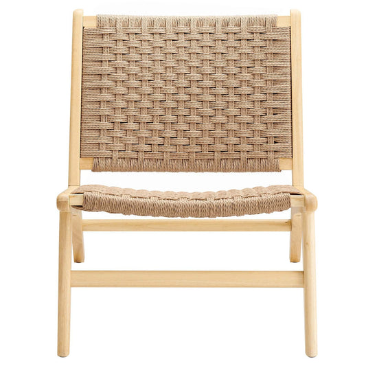 Saoirse Woven Rope Wood Accent Lounge Chair - Elite Maison