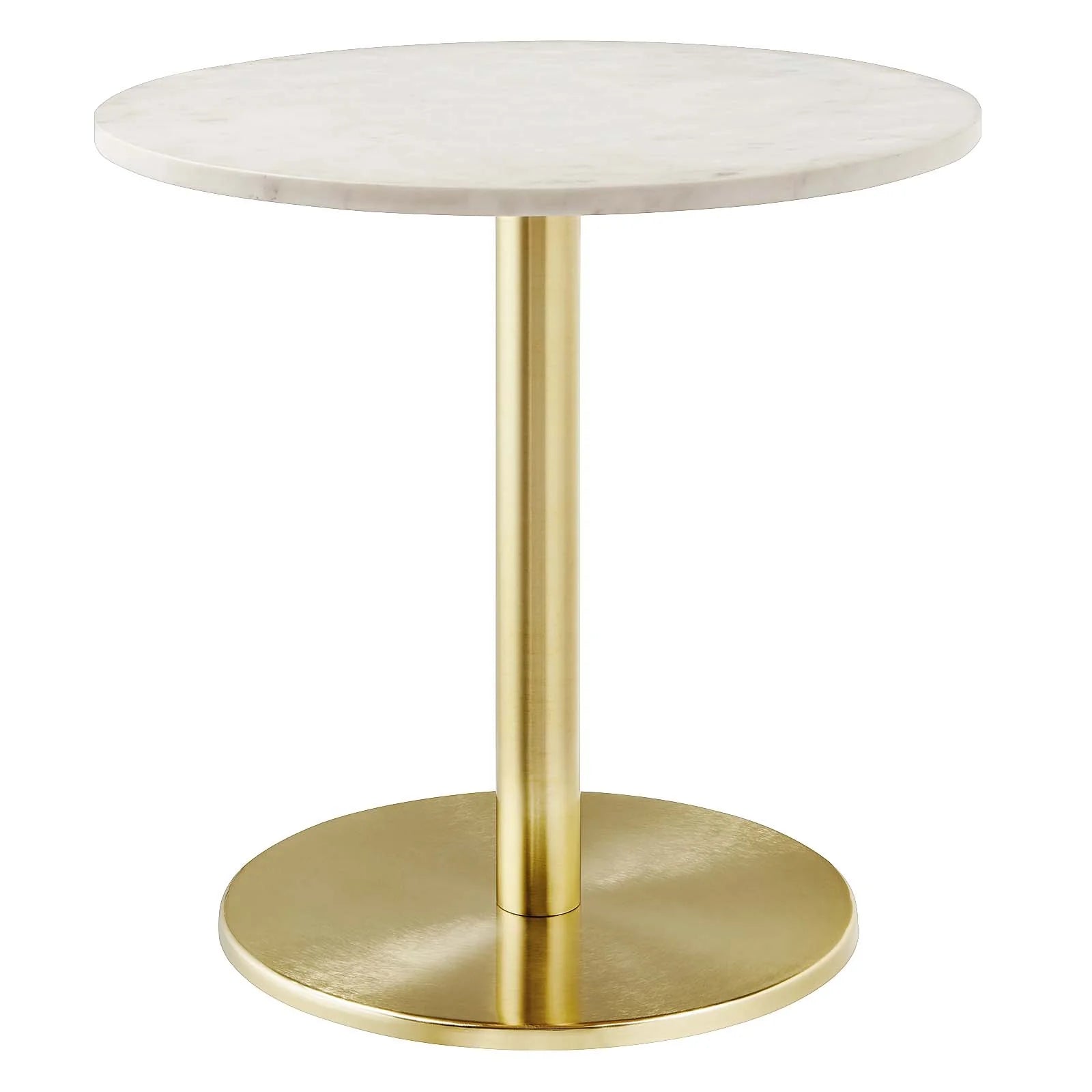Viva Round White Marble Side Table - Elite Maison