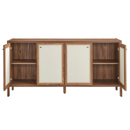 Capri 65" Wood Grain Sideboard Storage Cabinet - Elite Maison