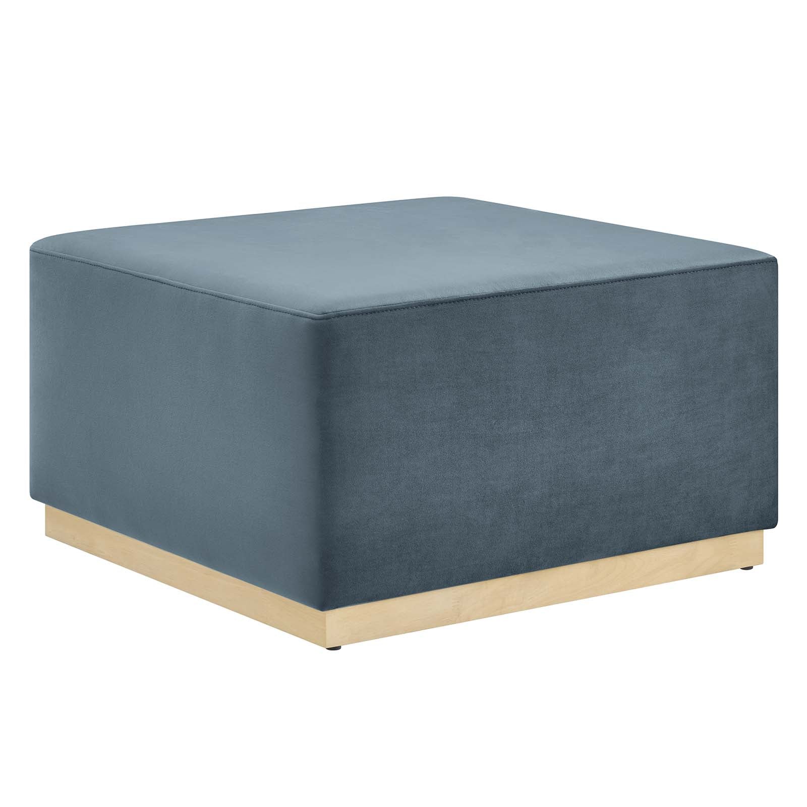 Tilden Large 28" Square Performance Velvet Upholstered Ottoman - Elite Maison