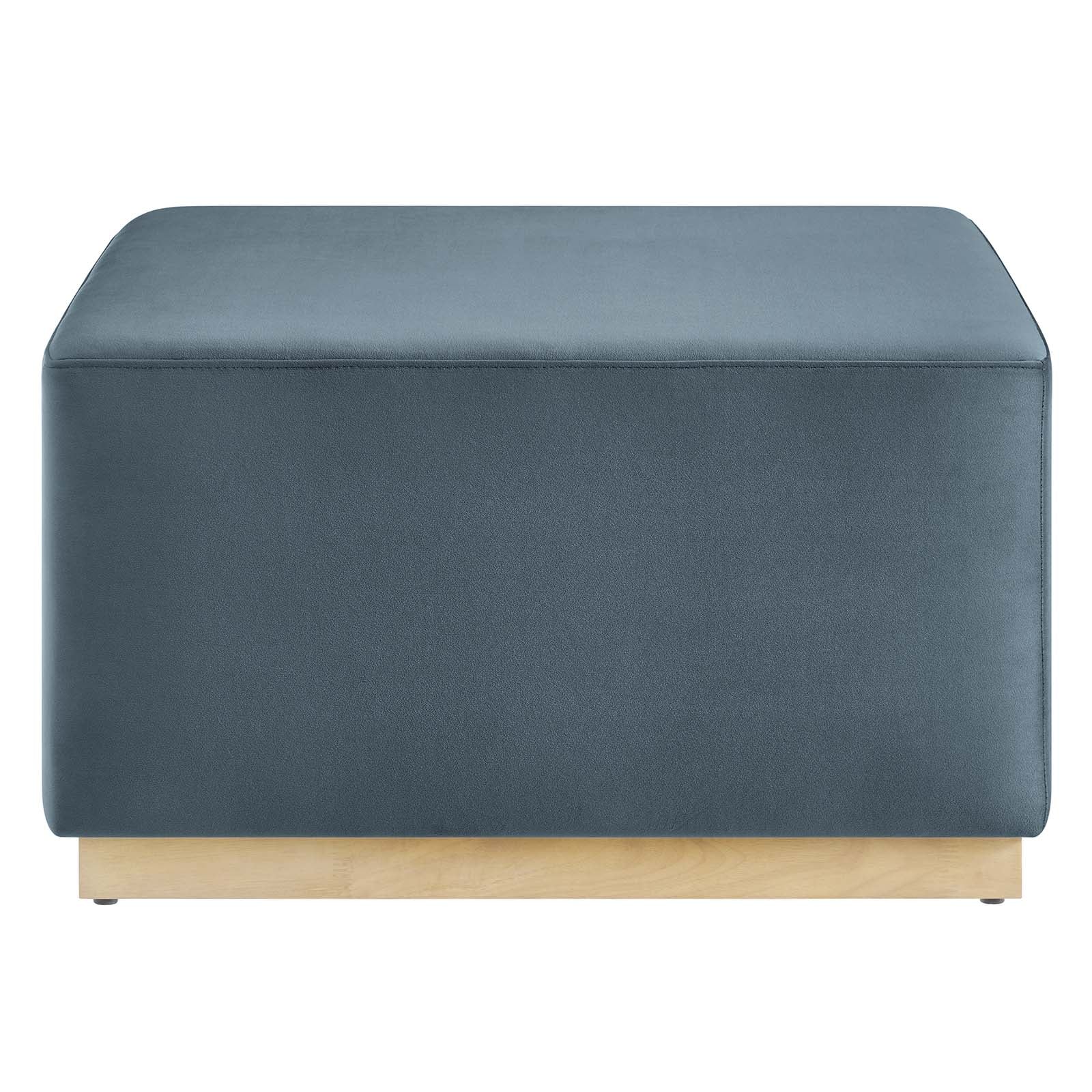 Tilden Large 28" Square Performance Velvet Upholstered Ottoman - Elite Maison