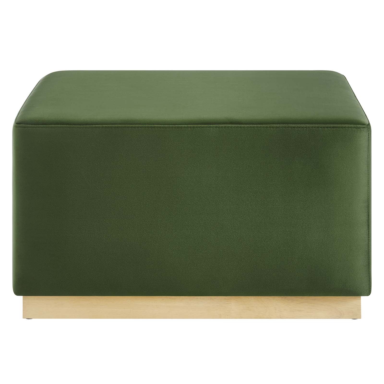 Tilden Large 28" Square Performance Velvet Upholstered Ottoman - Elite Maison