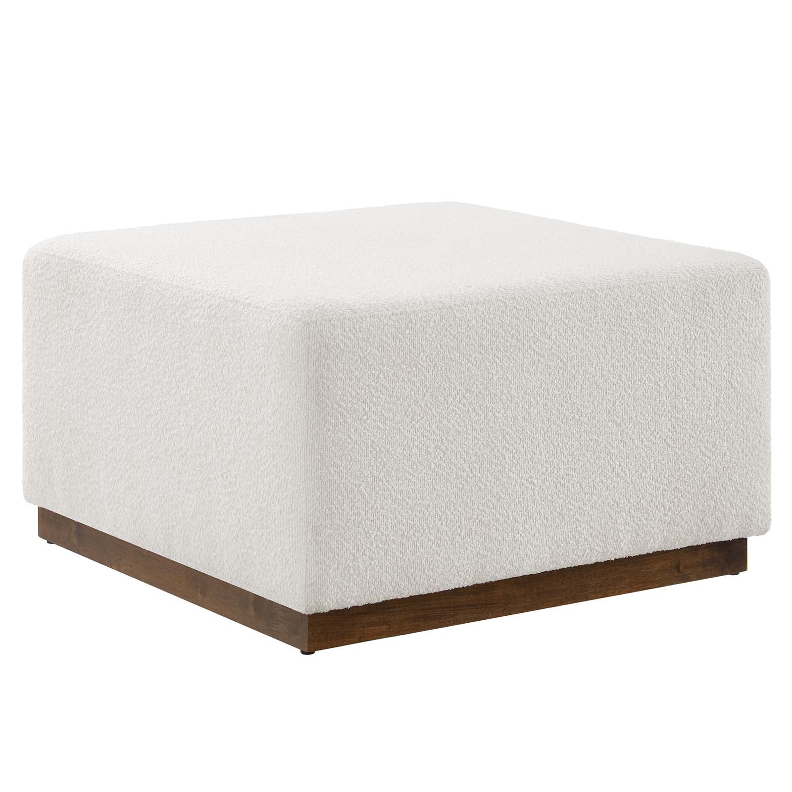 Tilden Large 28" Square Boucle Upholstered Ottoman - Elite Maison