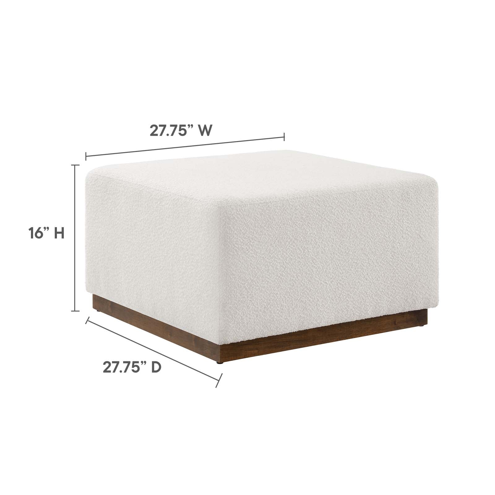 Tilden Large 28" Square Boucle Upholstered Ottoman - Elite Maison