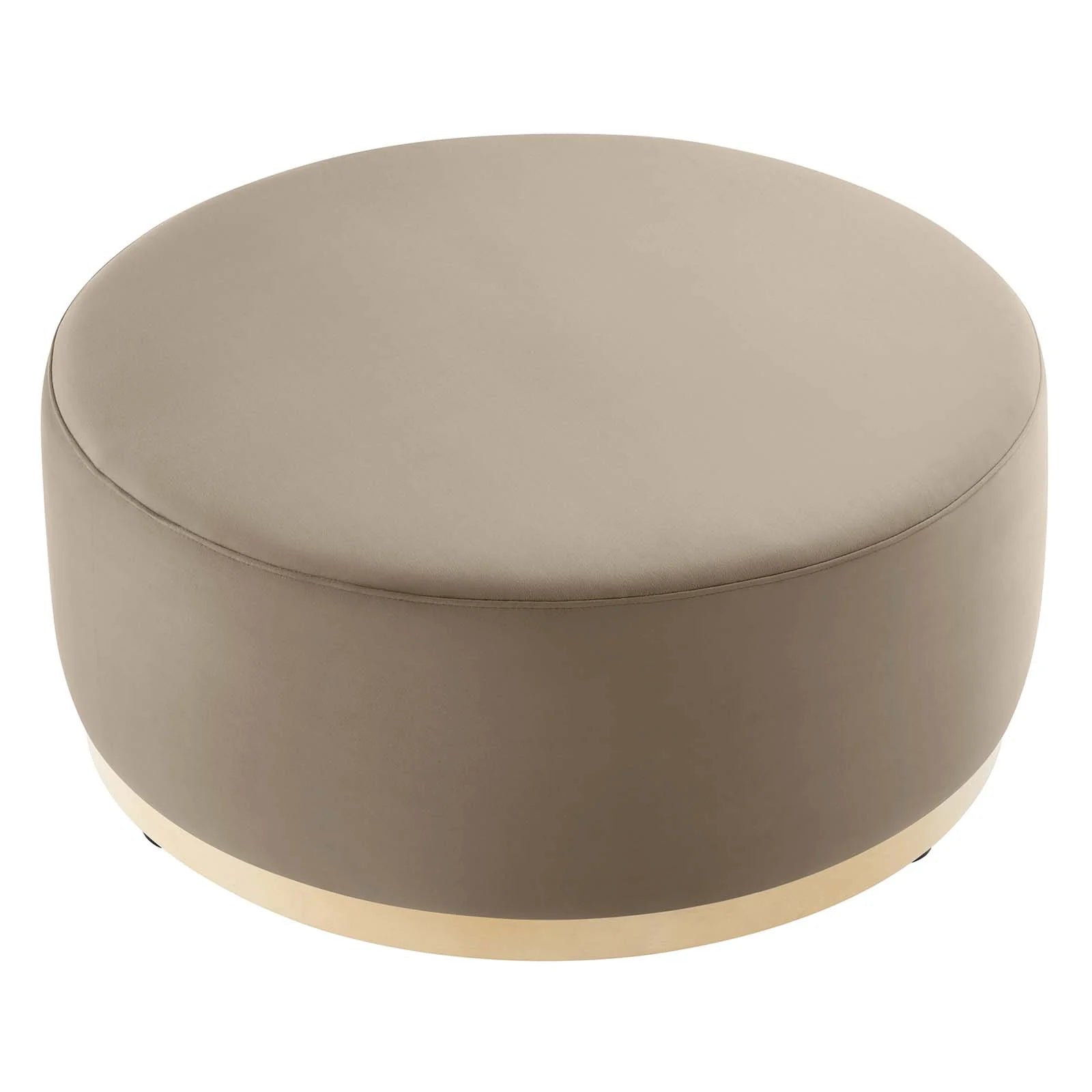 Tilden Large 38" Round Performance Velvet Upholstered Ottoman - Elite Maison