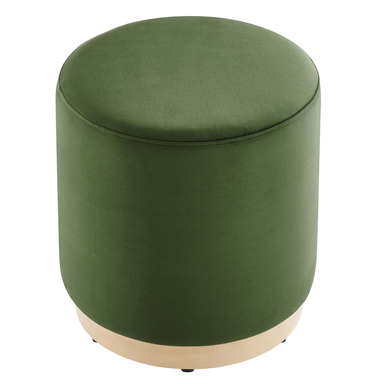 Tilden 16" Round Performance Velvet Upholstered Ottoman - Elite Maison