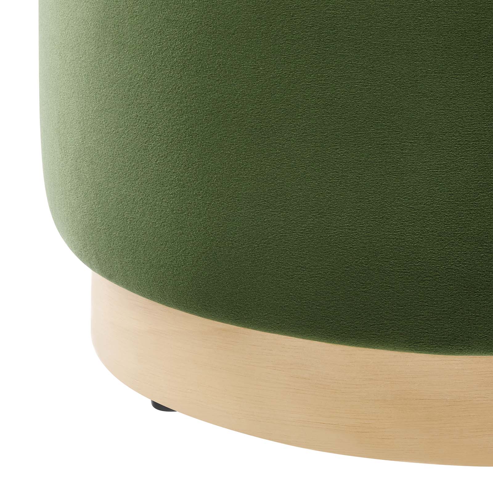 Tilden 16" Round Performance Velvet Upholstered Ottoman - Elite Maison