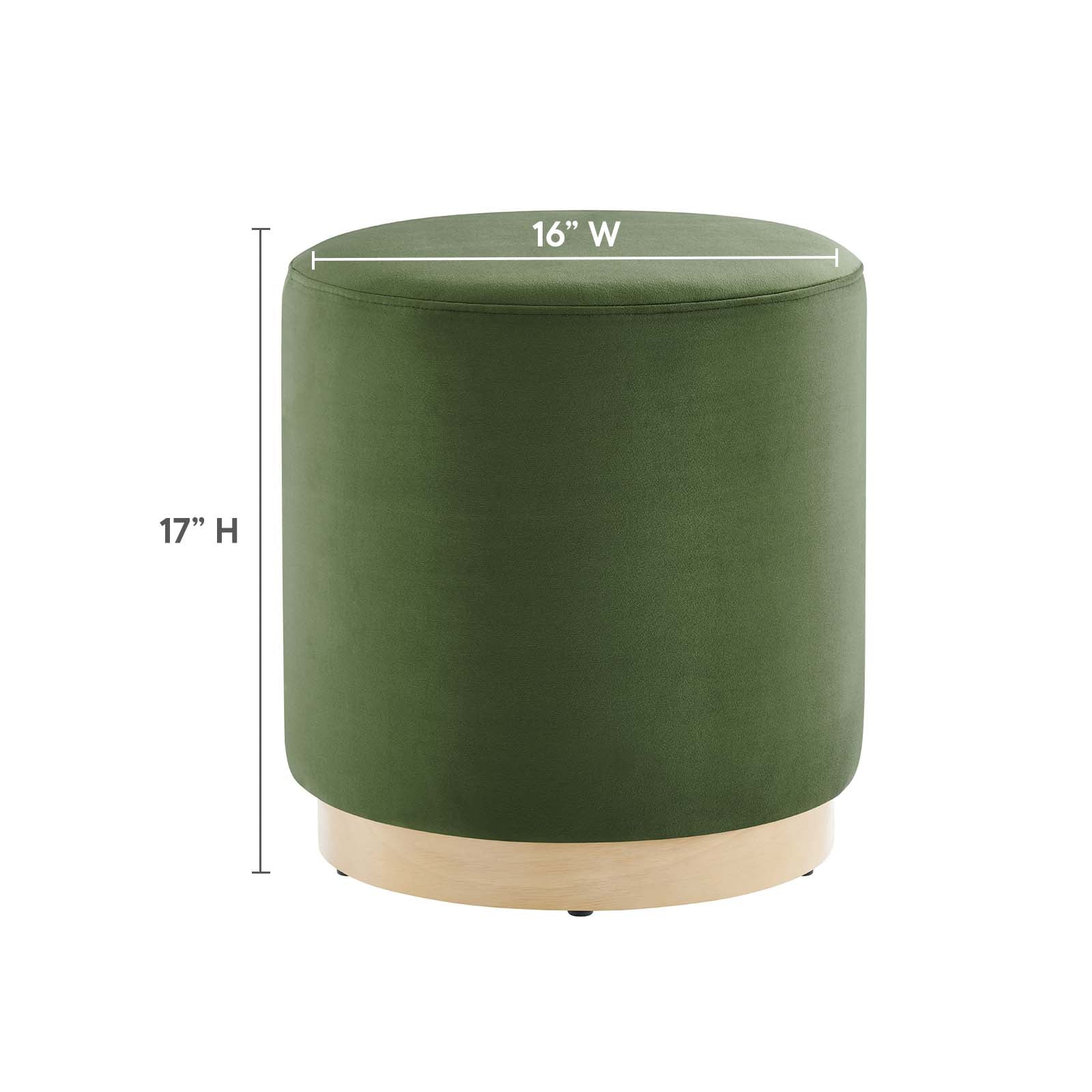 Tilden 16" Round Performance Velvet Upholstered Ottoman - Elite Maison