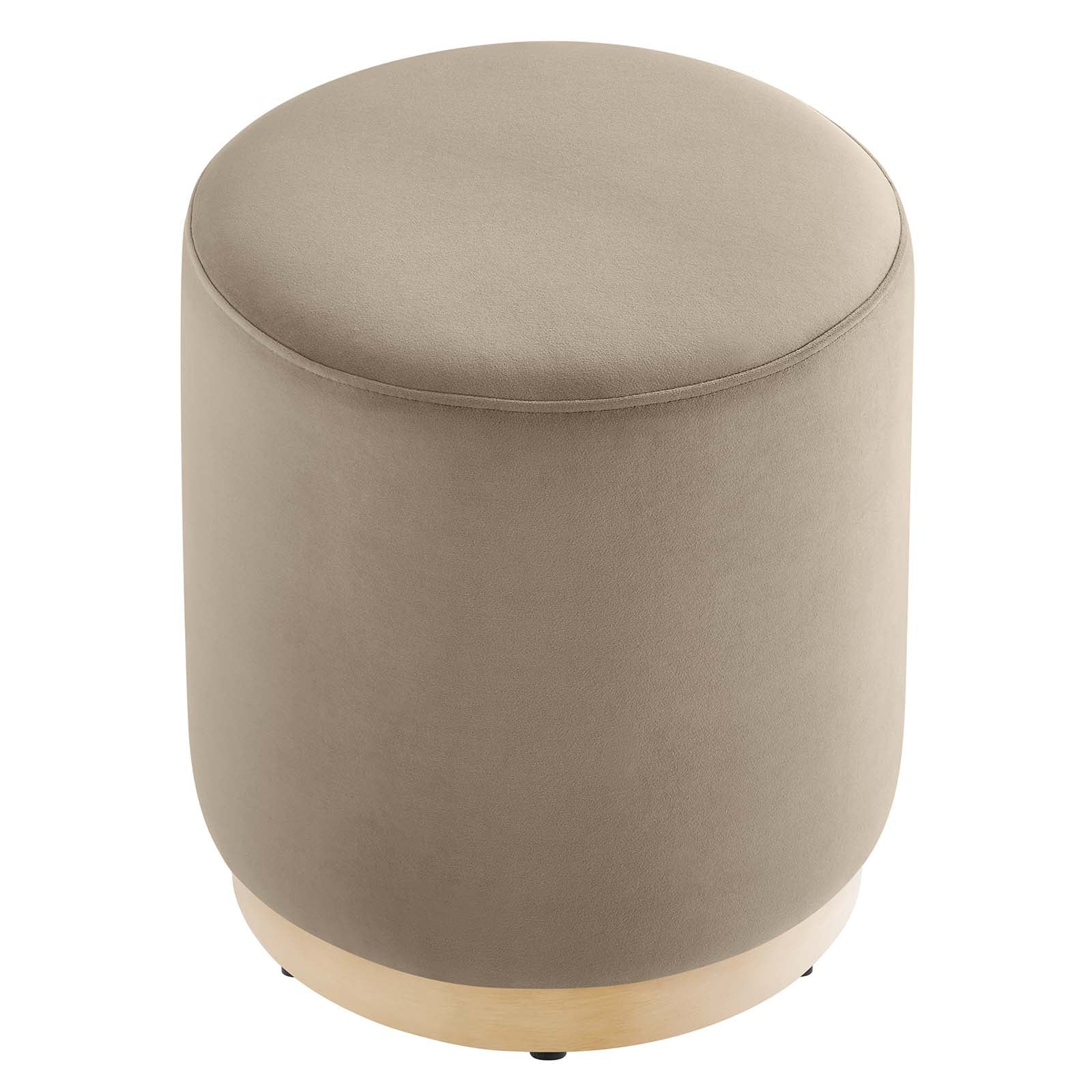 Tilden 16" Round Performance Velvet Upholstered Ottoman - Elite Maison