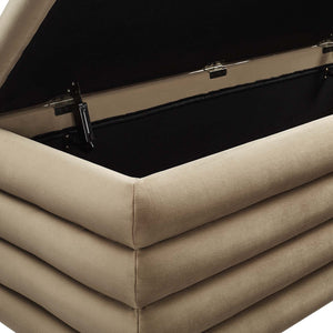 Mezzo Upholstered Performance Velvet Storage Bench - Elite Maison