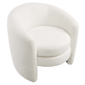 Affinity Upholstered Boucle Fabric Curved Back Armchair - Elite Maison