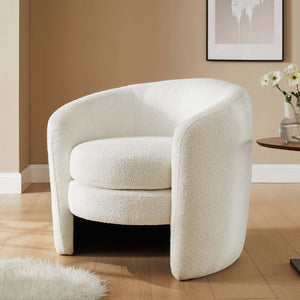 Affinity Upholstered Boucle Fabric Curved Back Armchair - Elite Maison