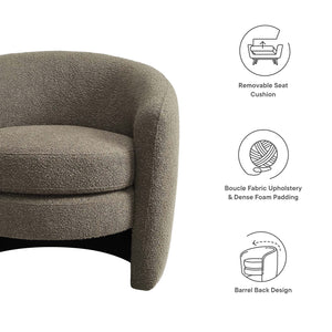 Affinity Upholstered Boucle Fabric Curved Back Armchair - Elite Maison