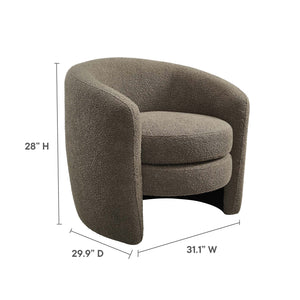 Affinity Upholstered Boucle Fabric Curved Back Armchair - Elite Maison