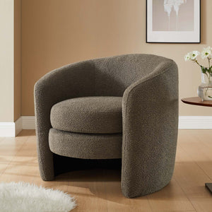 Affinity Upholstered Boucle Fabric Curved Back Armchair - Elite Maison